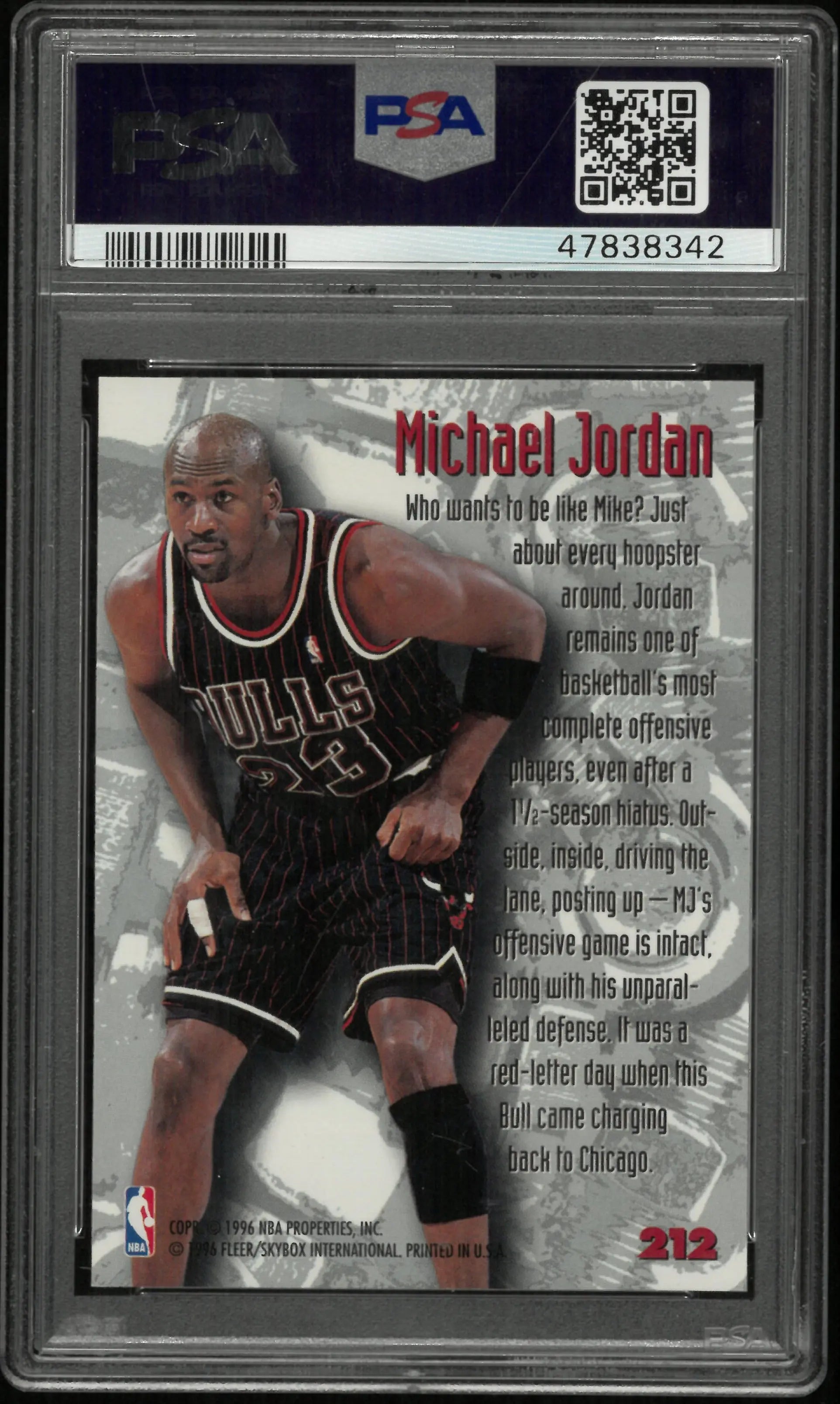 1995 Fleer Metal Basketball Michael Jordan #212 PSA 9 