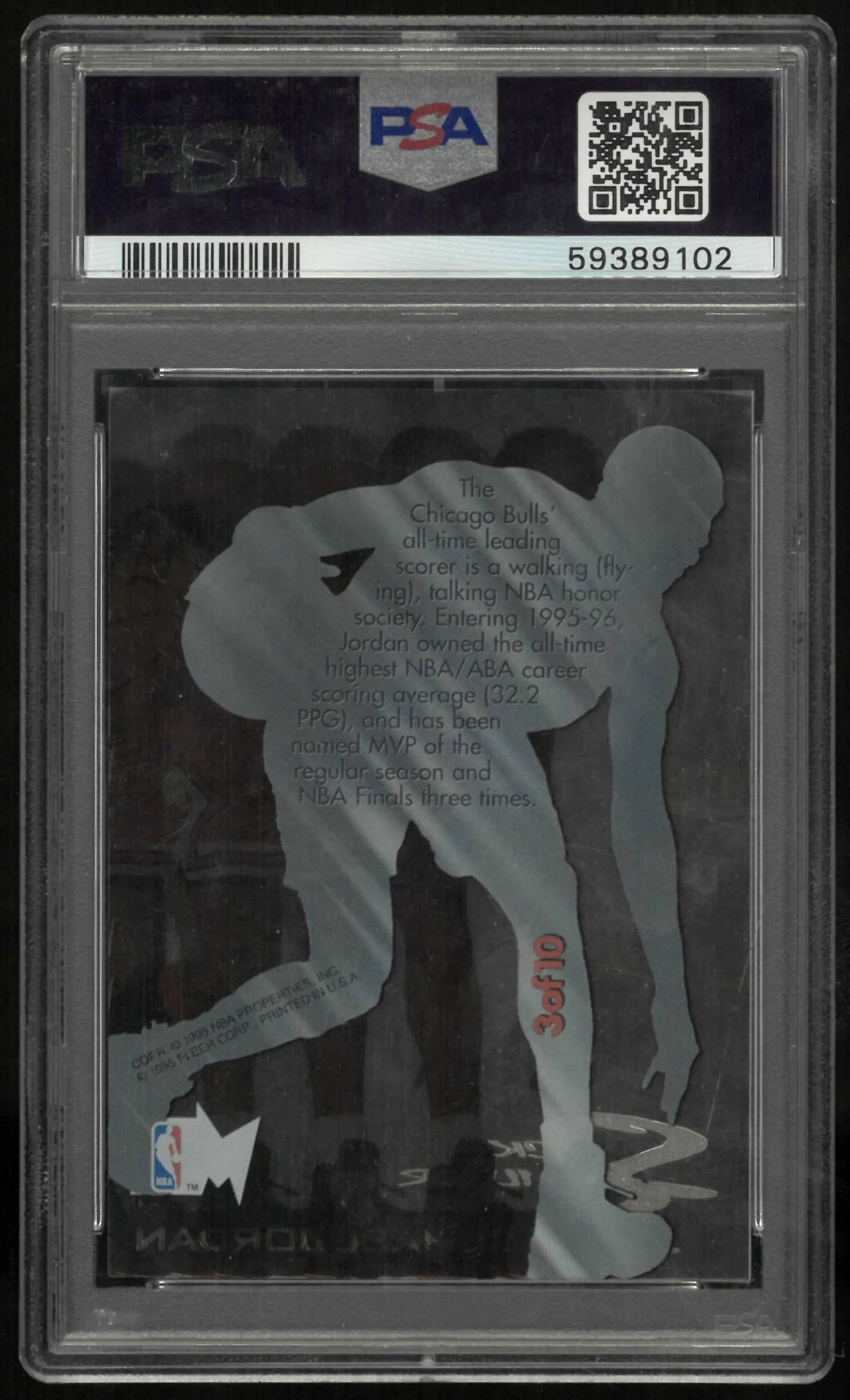 1995 Fleer Metal Slick Silver Michael Jordan PSA 8 