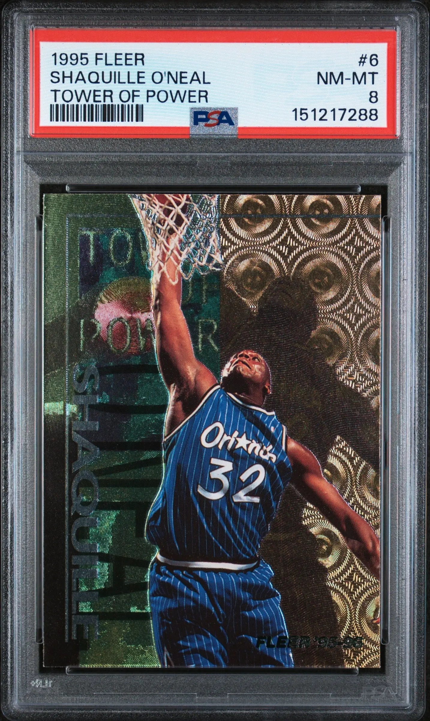 1995 Fleer Tower Of Power Shaquille O'Neal  PSA 8 