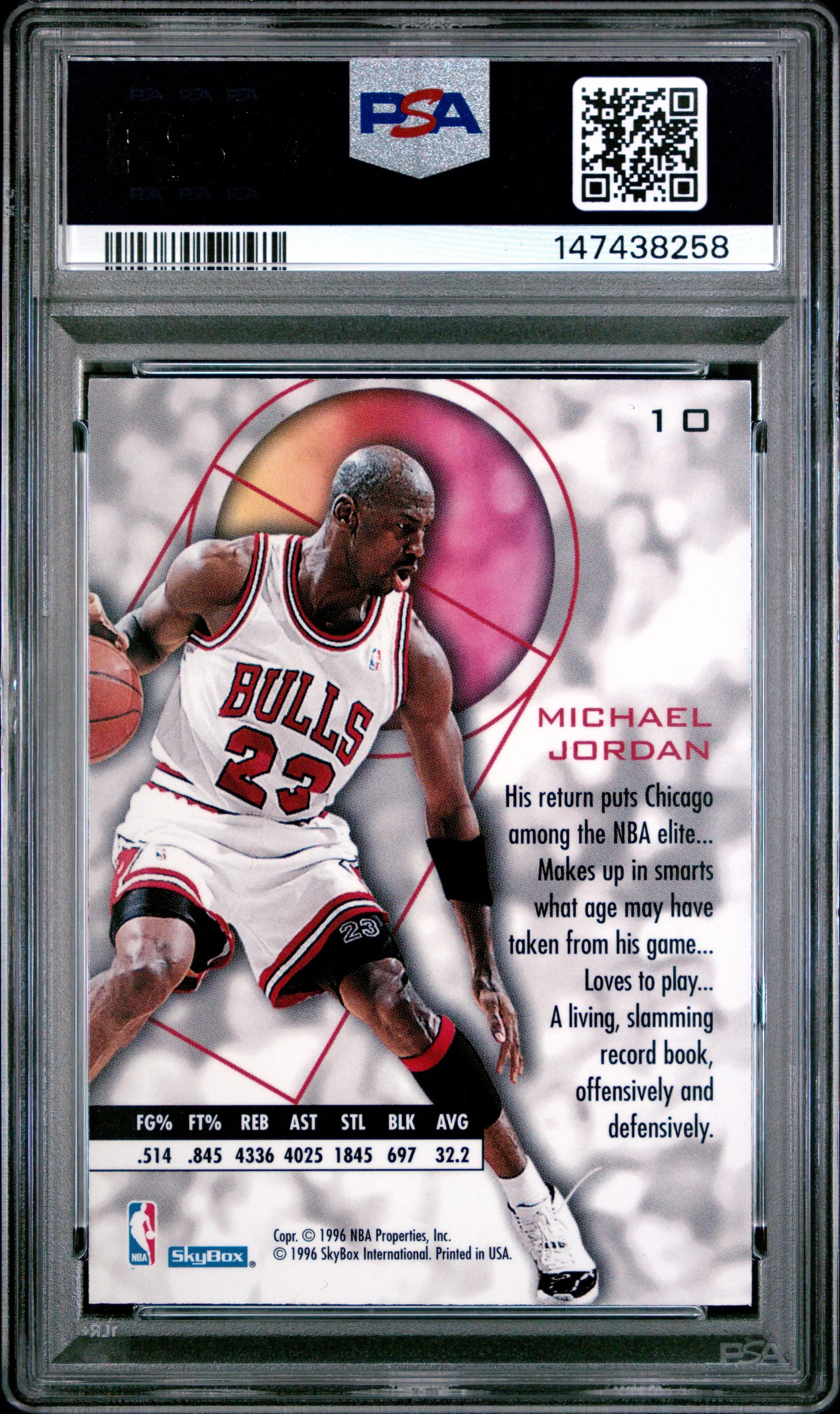 1995 Skybox E-XL Michael Jordan Blue PSA 10 