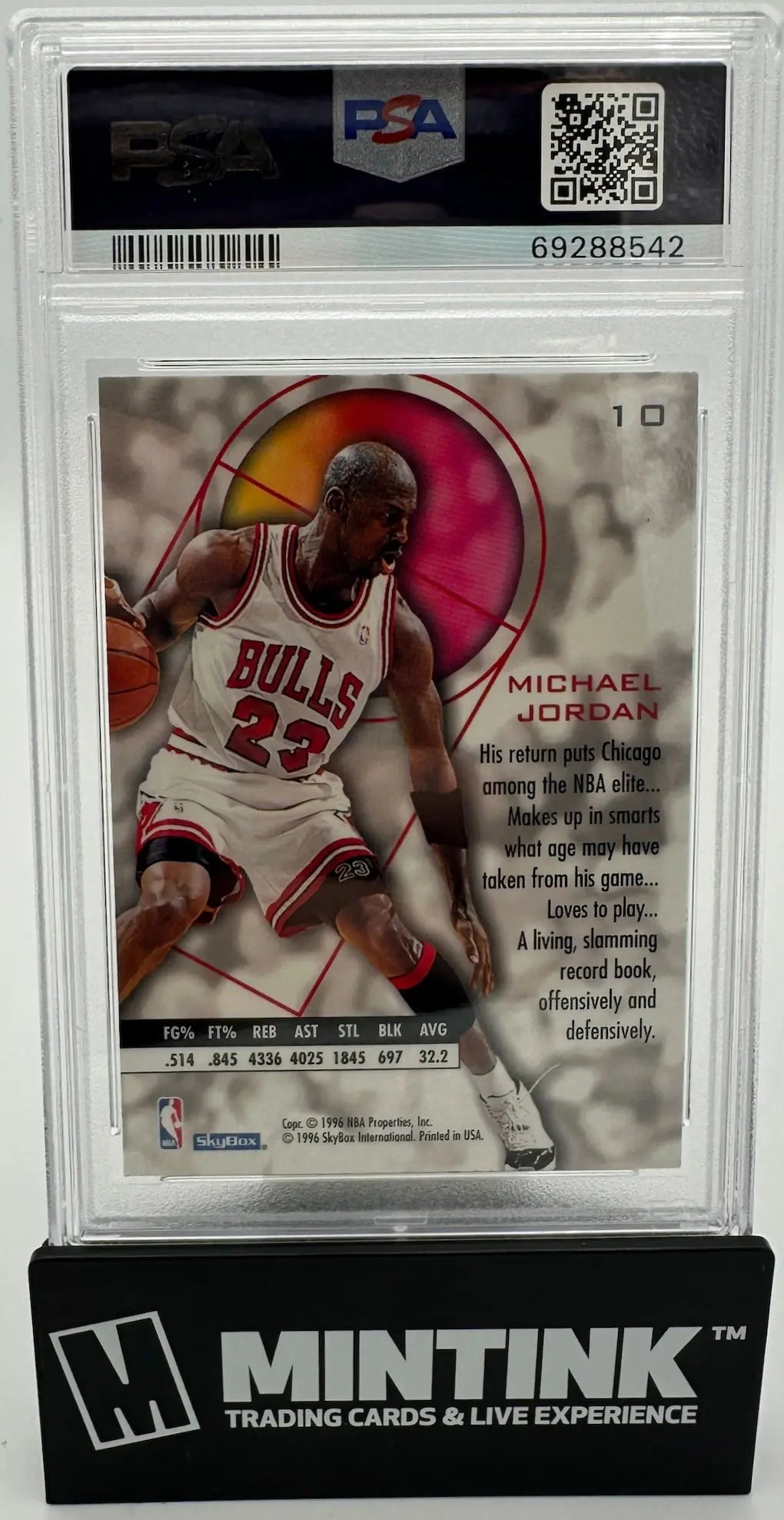1995 Skybox E-XL Michael Jordan PSA 9 