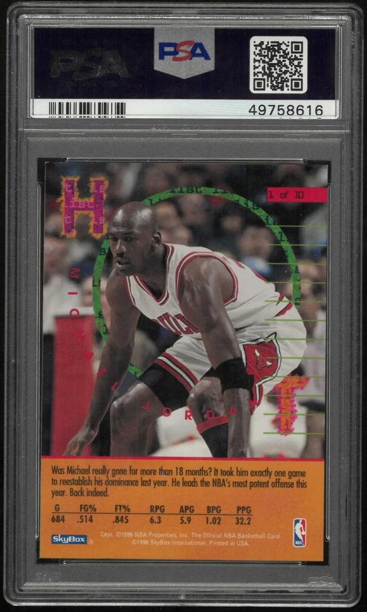 1995 Skybox Hoops Hot List Michael Jordan PSA 7 