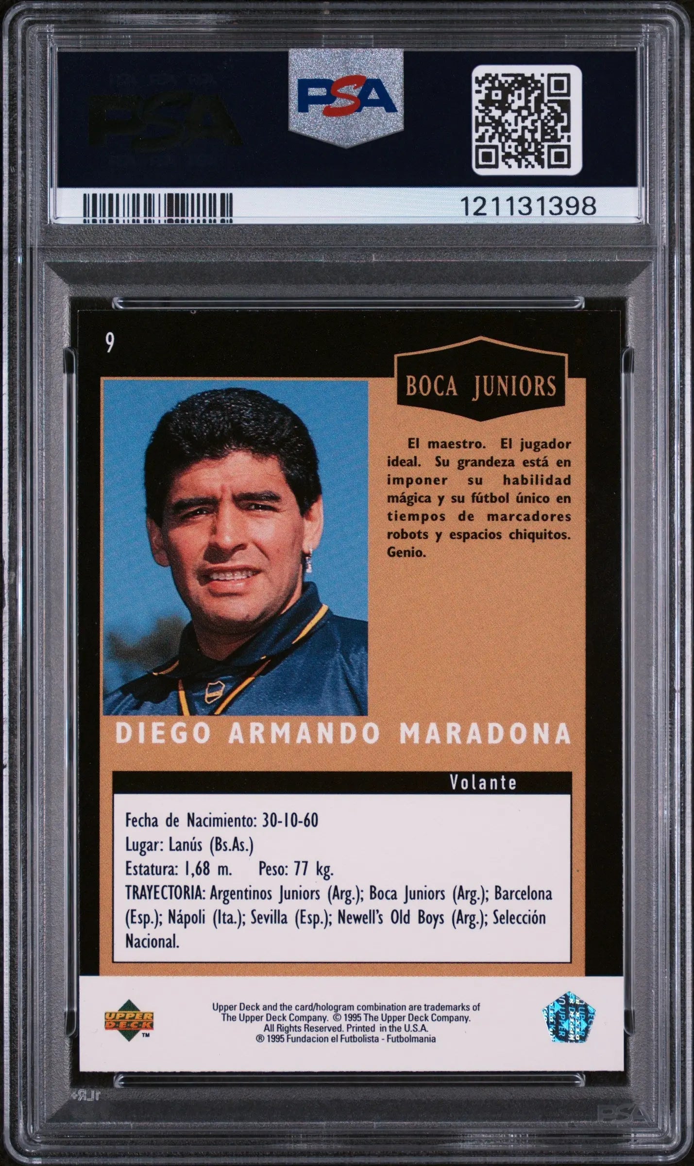 1995 Upper Deck Argentino Diego Maradona PSA 9 