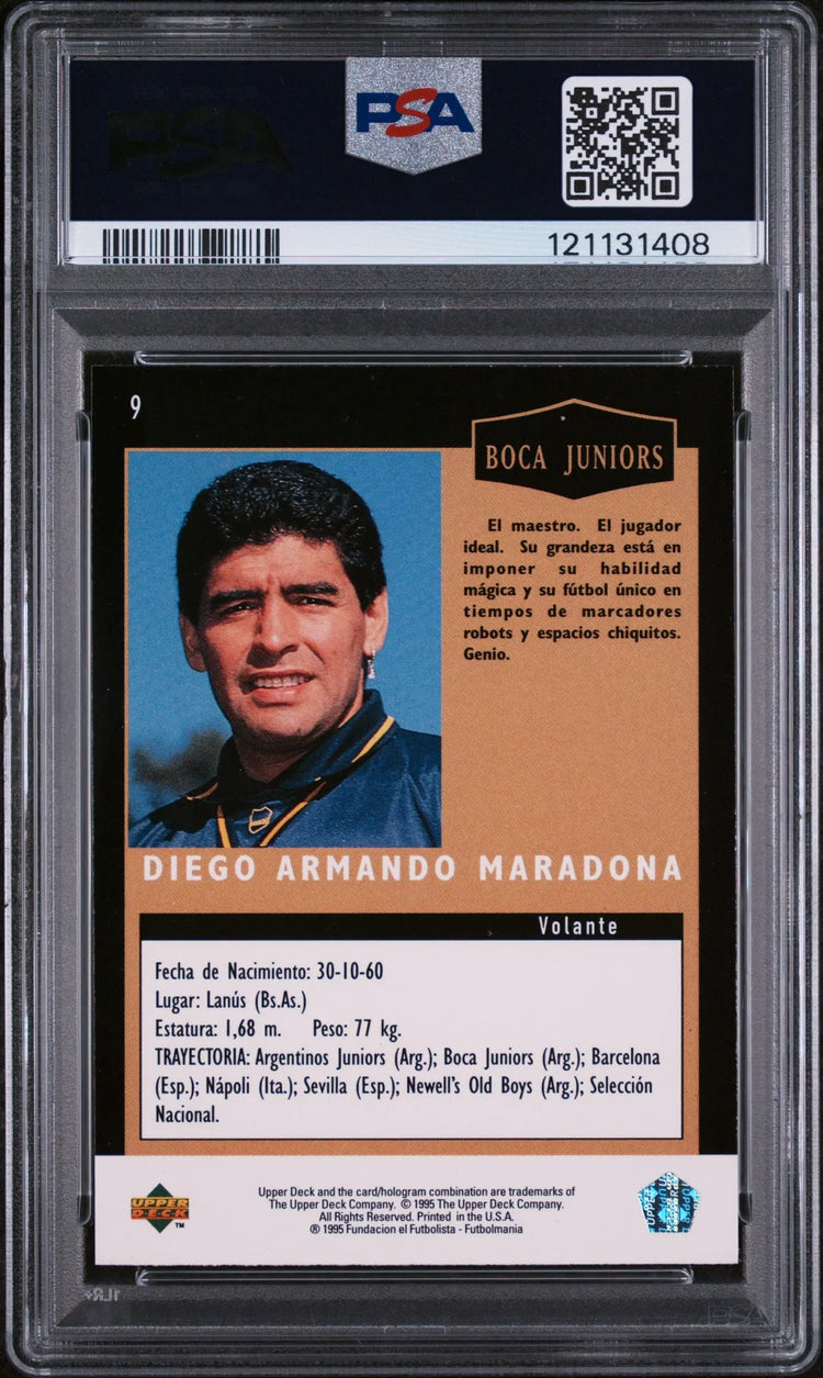 1995 Upper Deck Soccer Argentino Diego Maradona #9 PSA 8 
