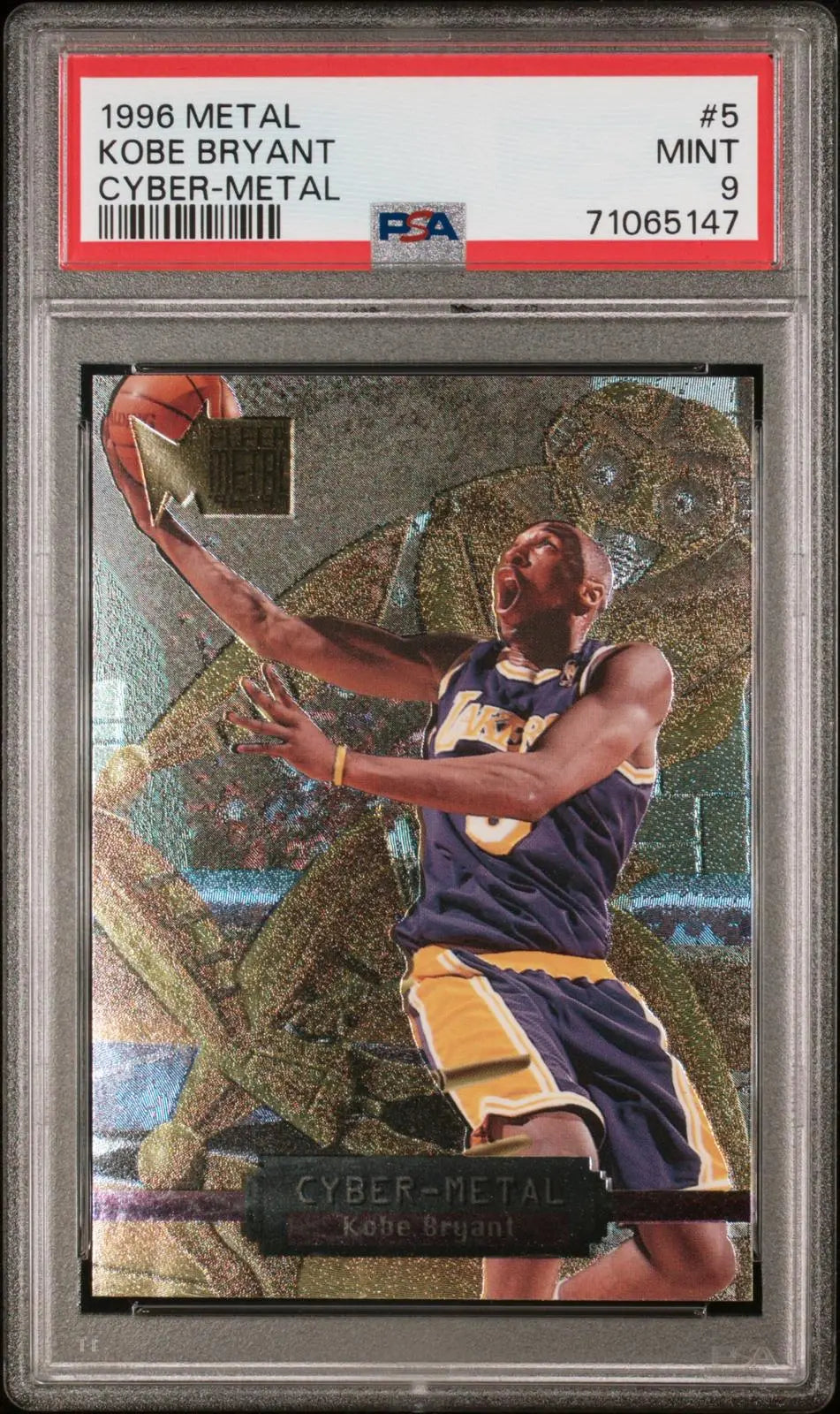 1996-97 Fleer Metal Basketball Cyber-Metal Rookie Kobe Bryant RC Holo PSA 9 