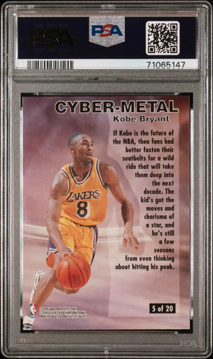 1996-97 Fleer Metal Basketball Cyber-Metal Rookie Kobe Bryant RC Holo PSA 9 