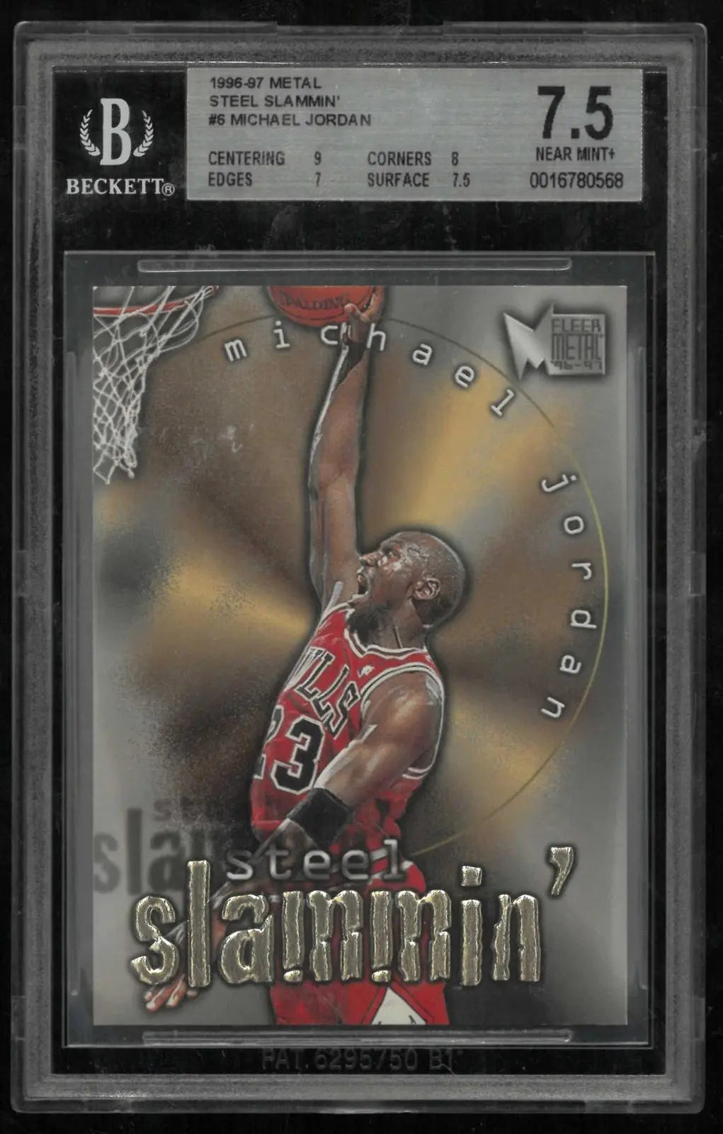 1996-97 Fleer Metal Basketball Michael Jordan Steel Slammin' Holo BGS 7.5 