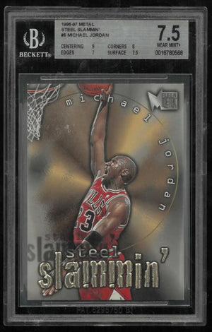 1996-97 Fleer Metal Basketball Michael Jordan Steel Slammin' Holo BGS 7.5 