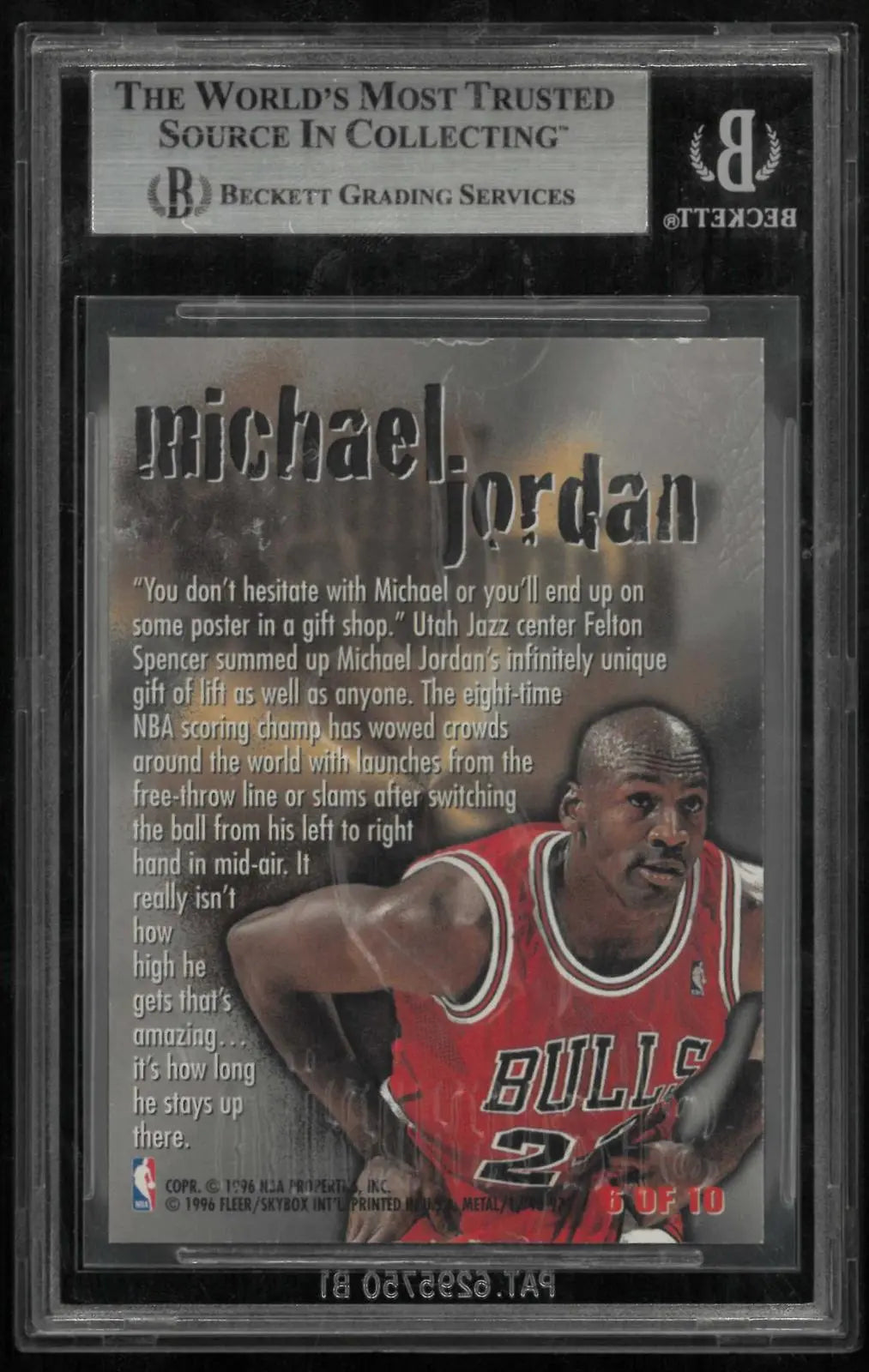 1996-97 Fleer Metal Basketball Michael Jordan Steel Slammin' Holo BGS 7.5 