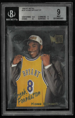 1996-97 Fleer Metal Basketball Rookie Kobe Bryant Fresh Foundation RC BGS 9 