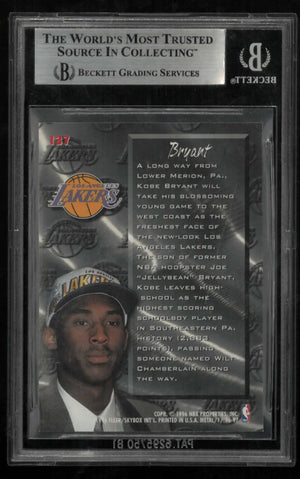 1996-97 Fleer Metal Basketball Rookie Kobe Bryant Fresh Foundation RC BGS 9 