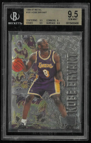 1996-97 Fleer Metal Basketball Rookie Kobe Bryant RC BGS 9.5 