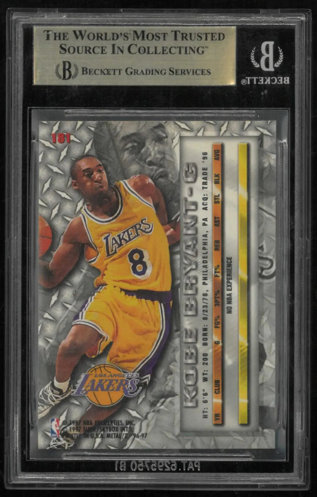 1996-97 Fleer Metal Basketball Rookie Kobe Bryant RC BGS 9.5 