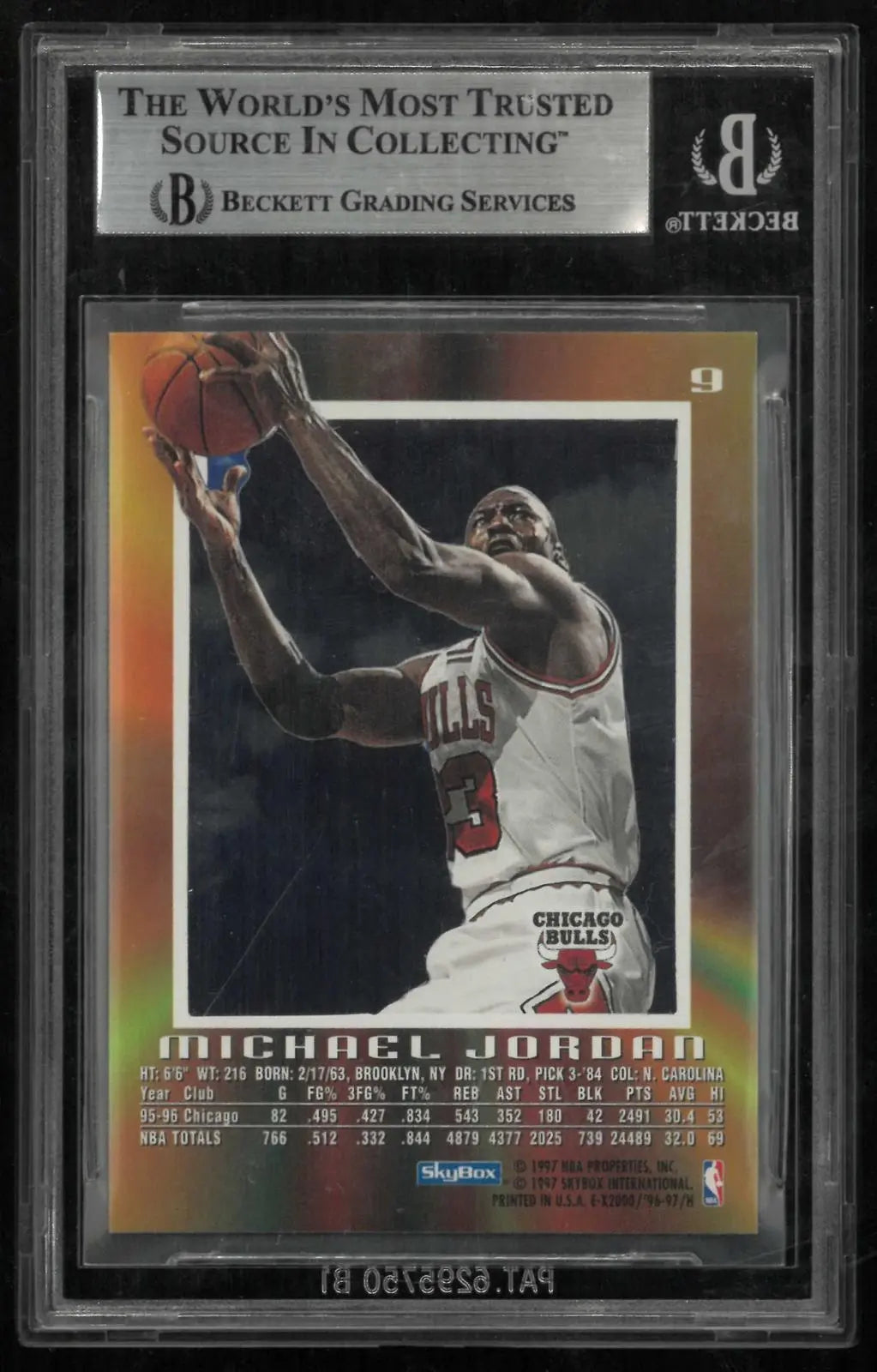 1996-97 SkyBox Basketball E-X2000 Michael Jordan BGS 8.5 