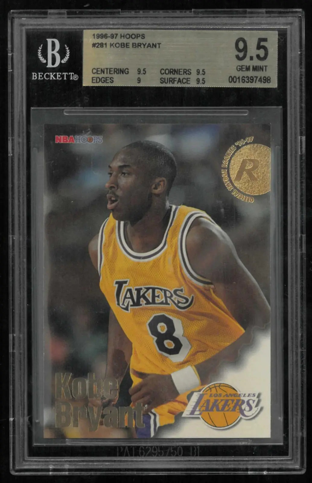 1996-97 SkyBox NBA Hoops Official SkyBox Rookies Kobe Bryant RC BGS 9.5 