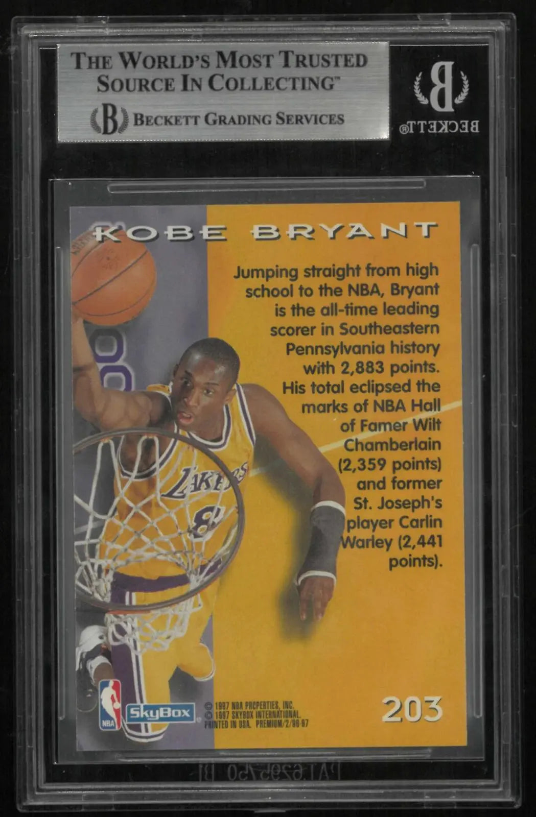 1996-97 SkyBox Premium Rookie Kobe Bryant RC BGS 9 