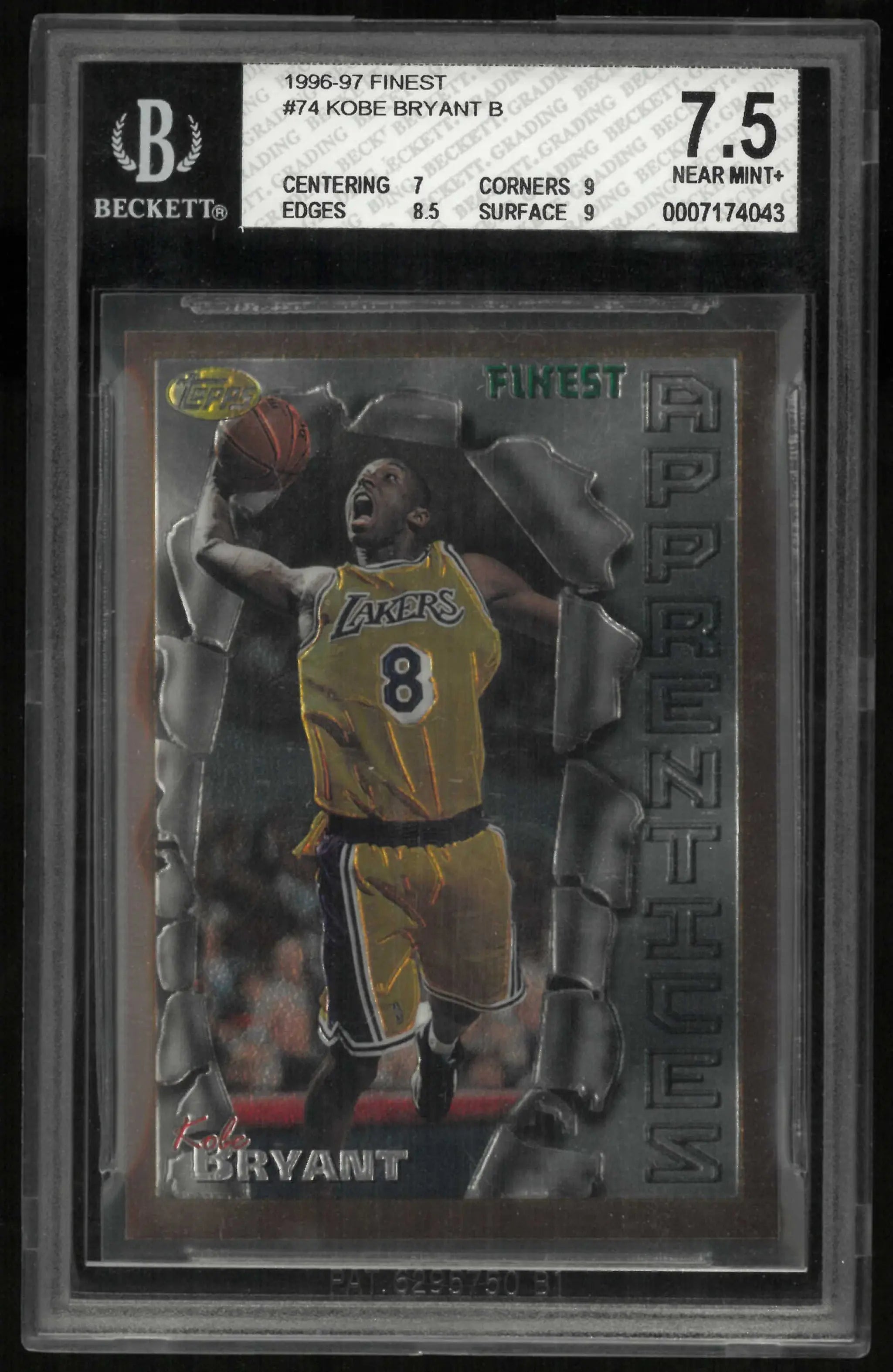 1996-97 Topps Finest Kobe Bryant BGS 7.5 