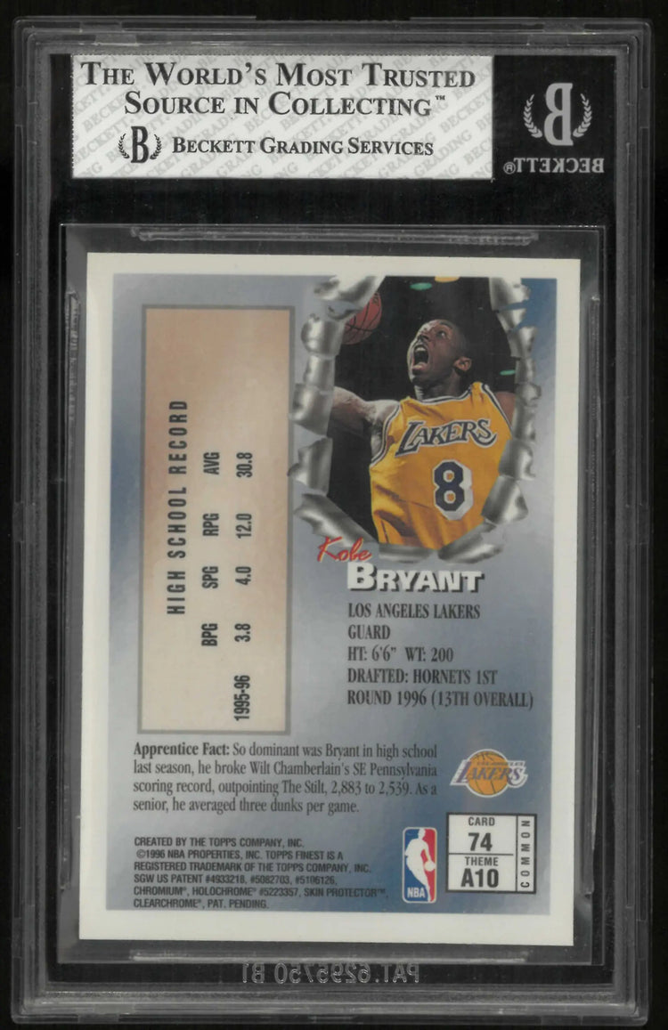 1996-97 Topps Finest Kobe Bryant BGS 7.5 