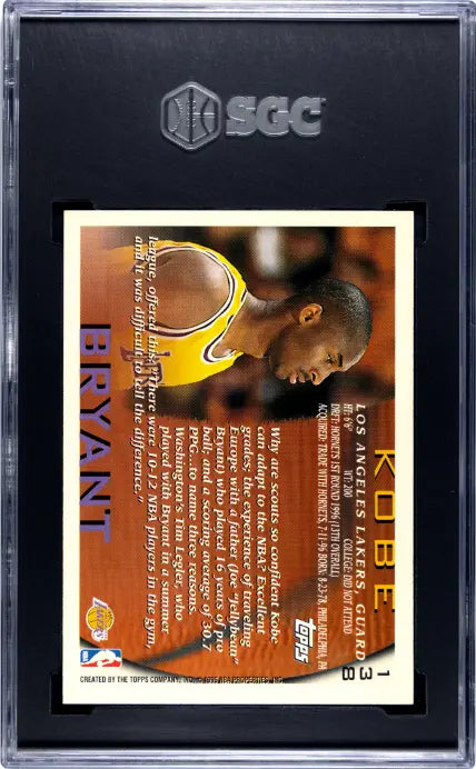1996-97 Topps Rookie Kobe Bryant RC SGC 9 