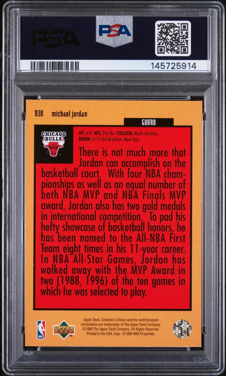 1996-97 UD Collector's Choice Crash the Game Scoring 1 Michael Jordan Gold PSA 6 