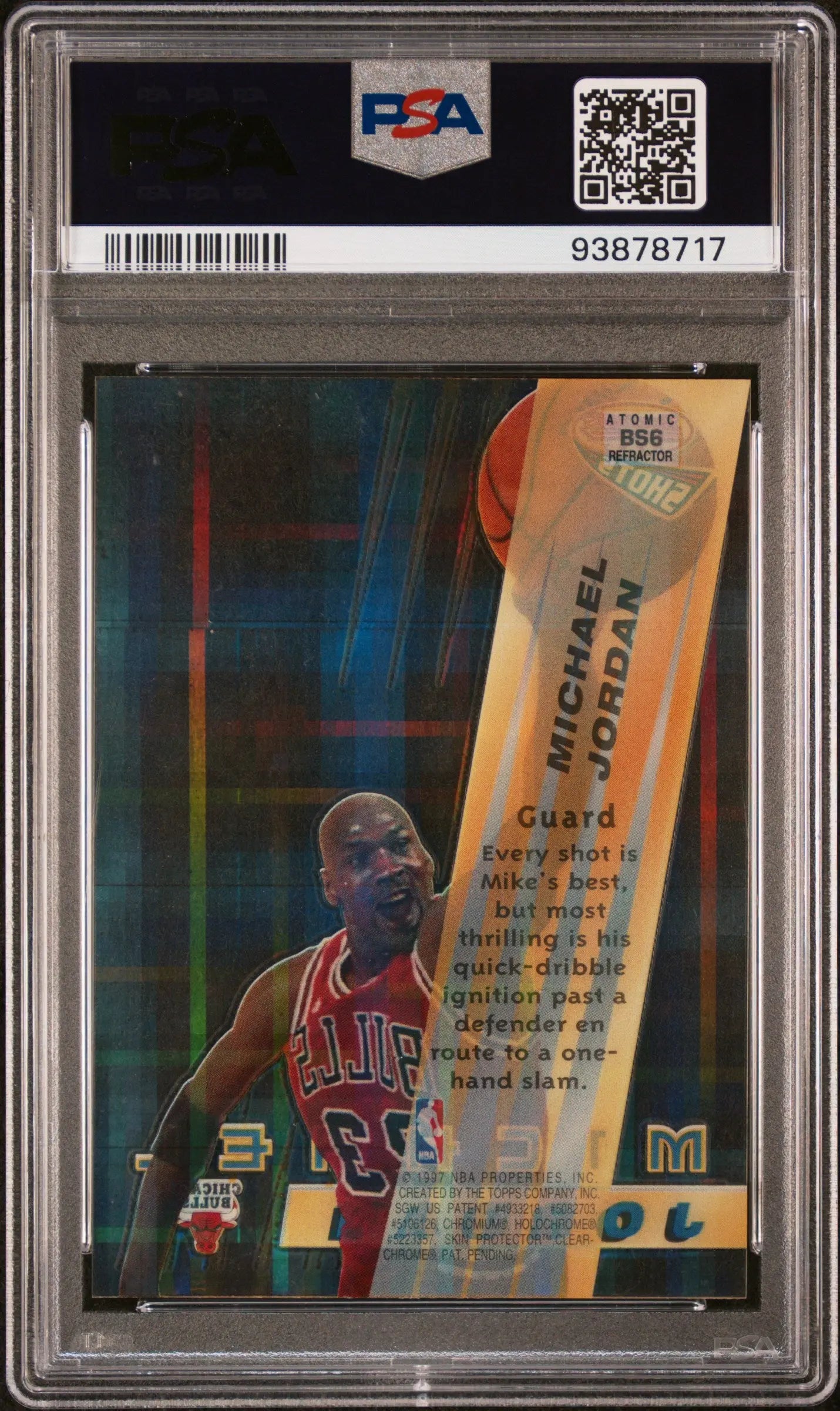 1996 Bowman's Best Best Shots Michael Jordan #BS6 Atomic Refractor PSA 10 