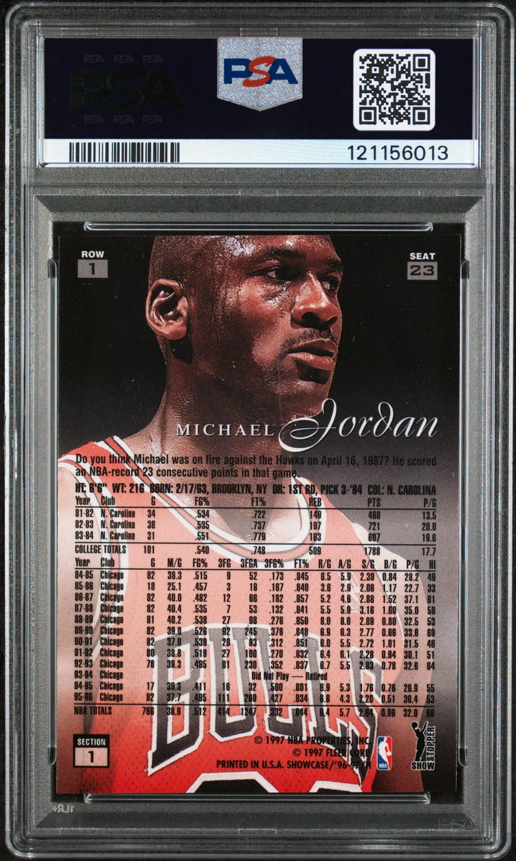 1996 Flair Showcase Michael Jordan  Row 1 PSA 7 