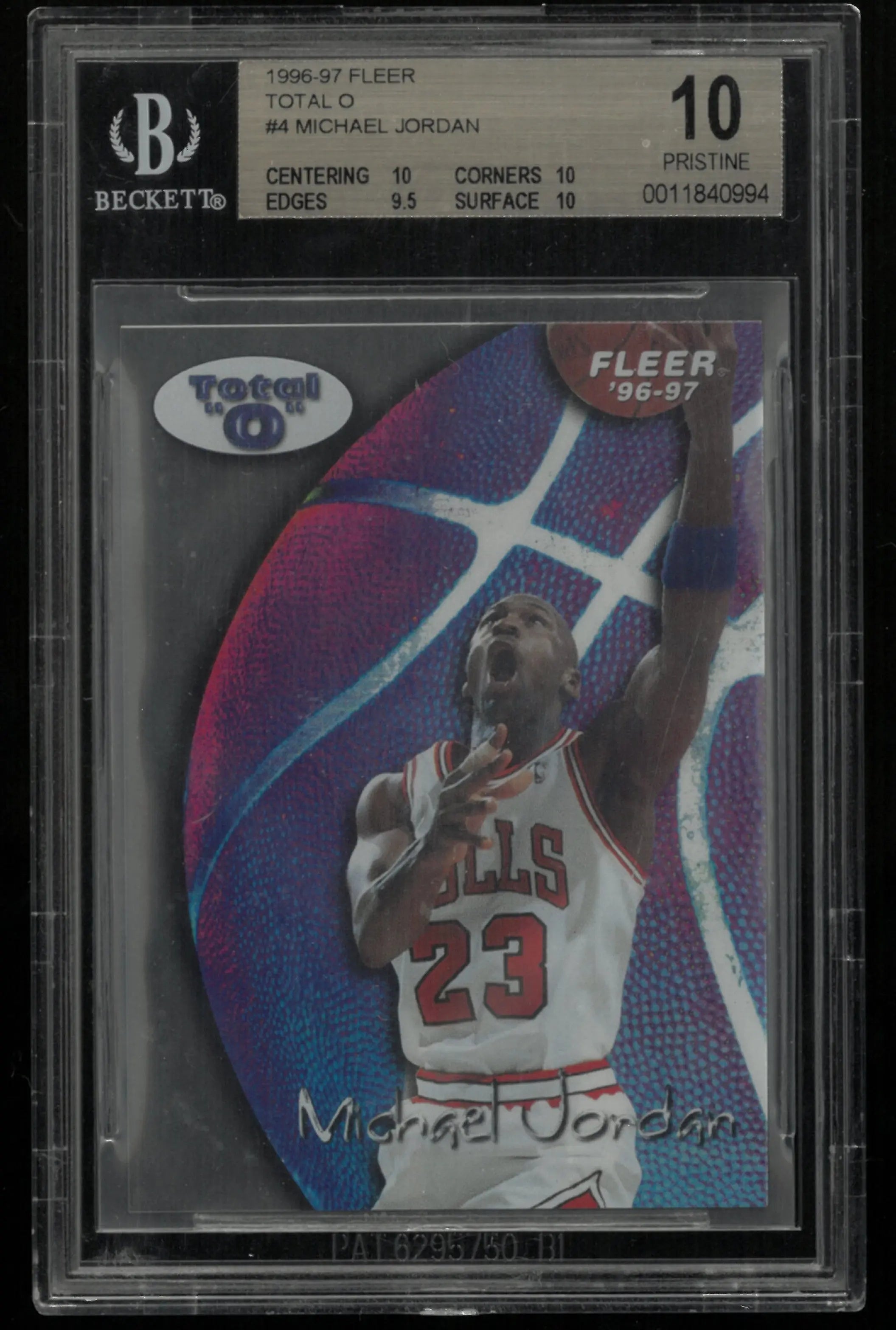1996 Fleer Basketball Total O Michael Jordan #4 BGS 10 