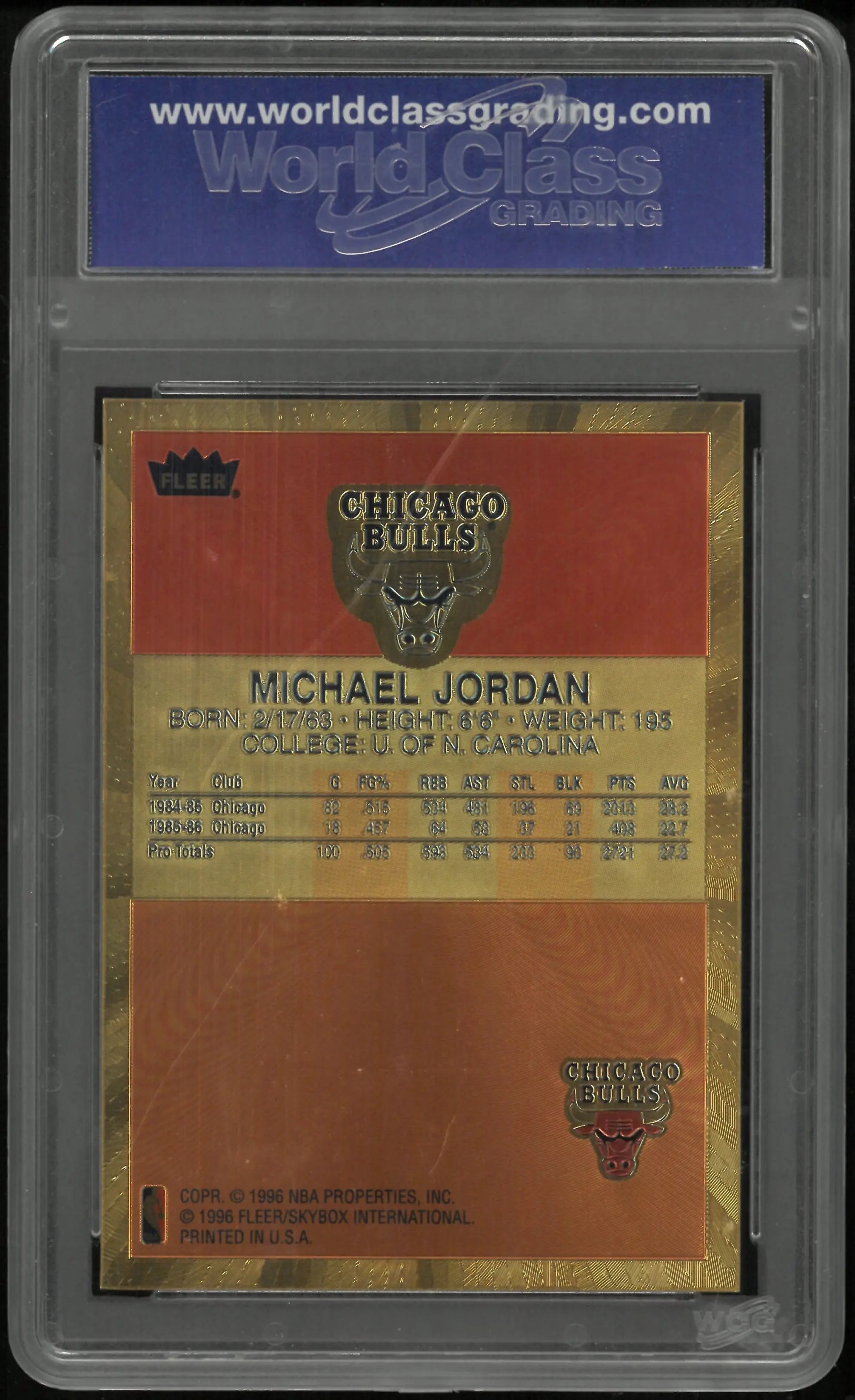 1996 Fleer Polychrome 10th Anniversary RC Refractor Gold Michael Jordan WCG 10 