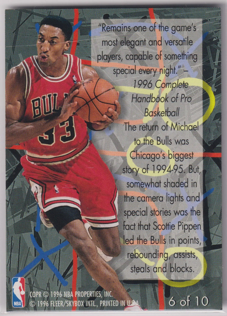 1996 Fleer Skybox Play Maker Scottie Pippen 