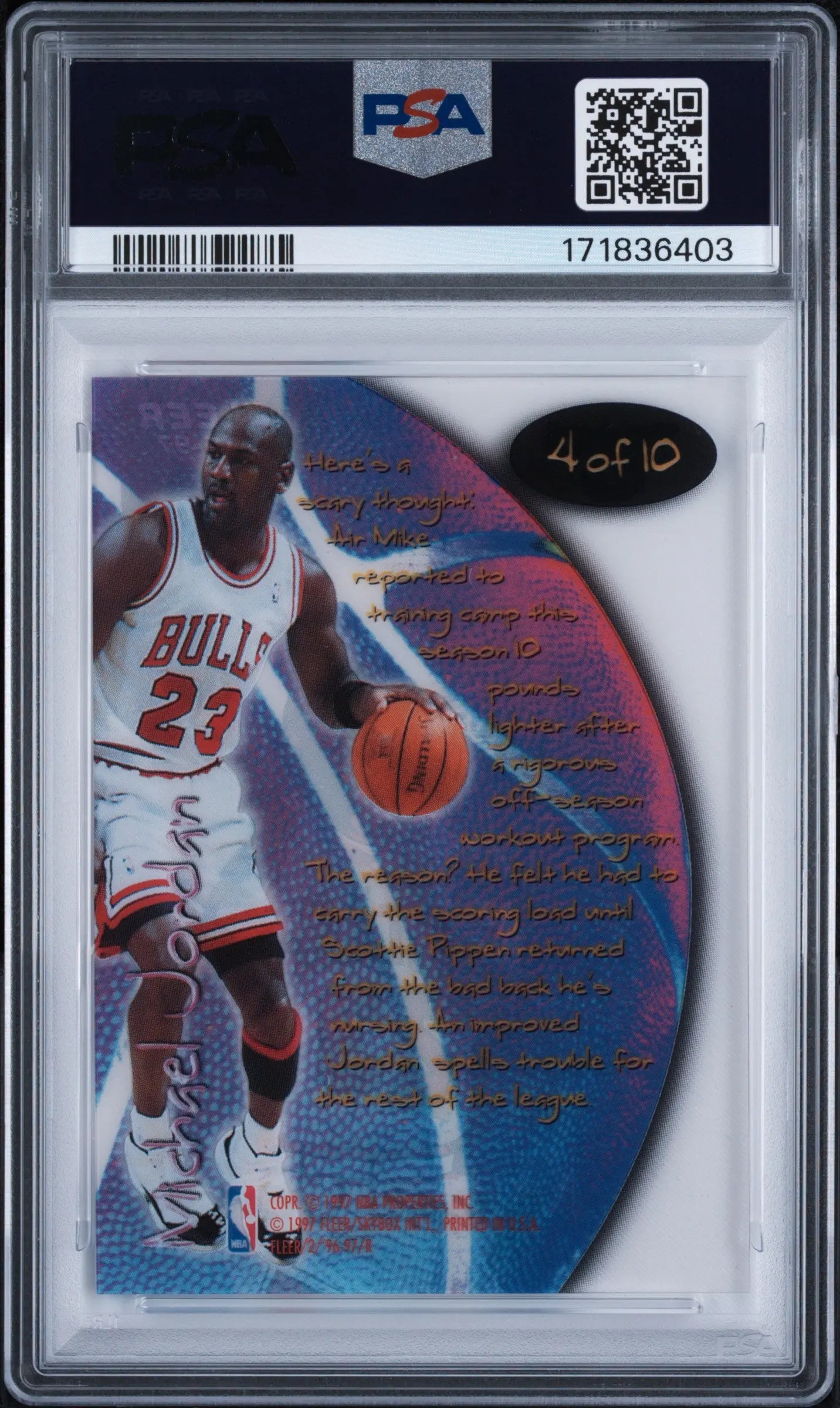 1996 Fleer Total O Michael Jordan PSA 10 