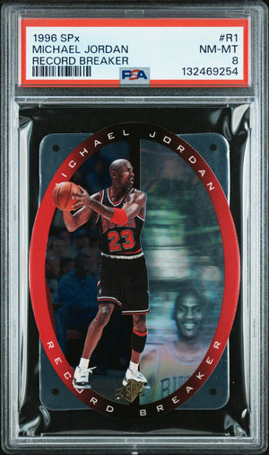 1996 SPX Michael Jordan Record Breaker PSA 8 