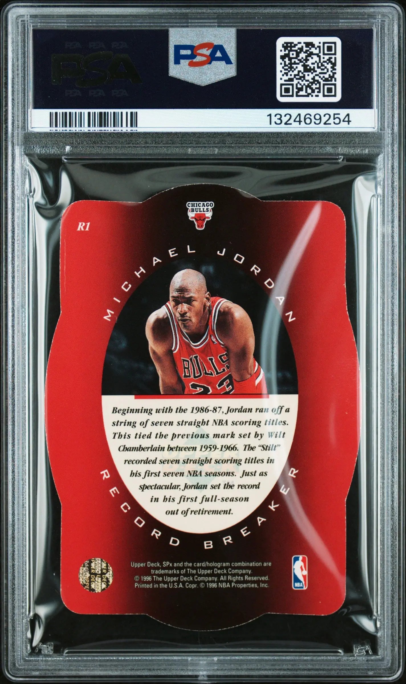 1996 SPX Michael Jordan Record Breaker PSA 8 