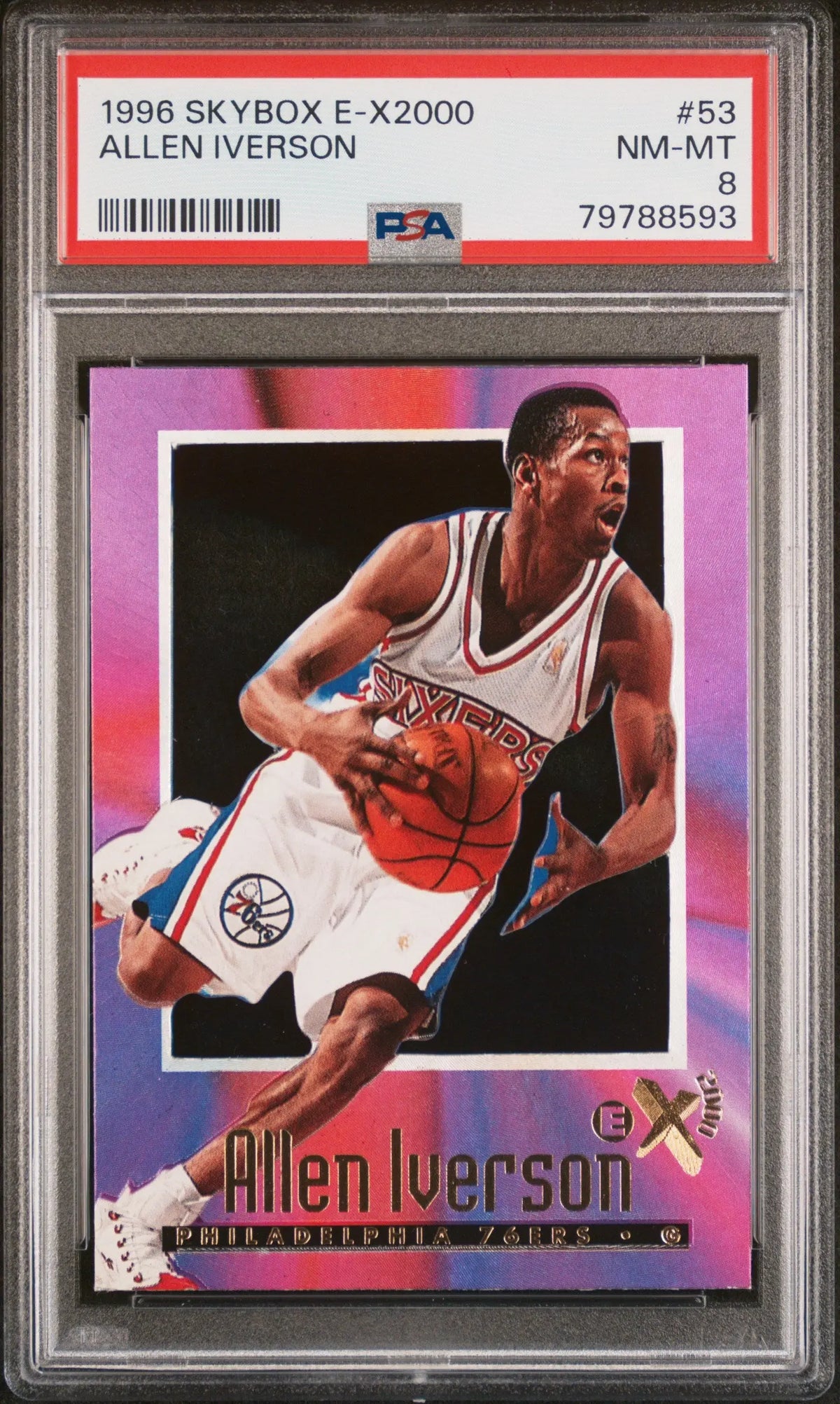1996 Skybox E-X2000 Rookie Allen Iverson RC PSA 8 
