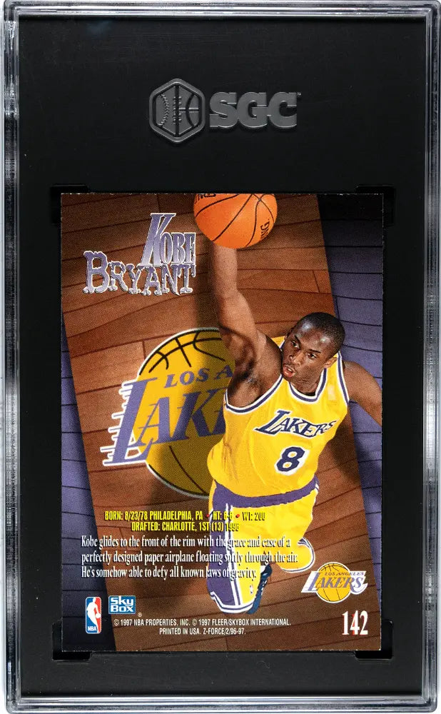 1996 Skybox Z-Force Kobe Bryant RC Rookie #142 SGC 8.5 