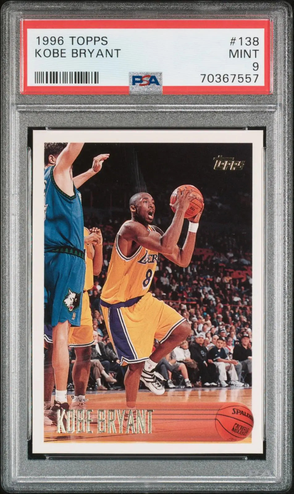 1996 Topps Basketball Rookie Kobe Bryant RC PSA 9 