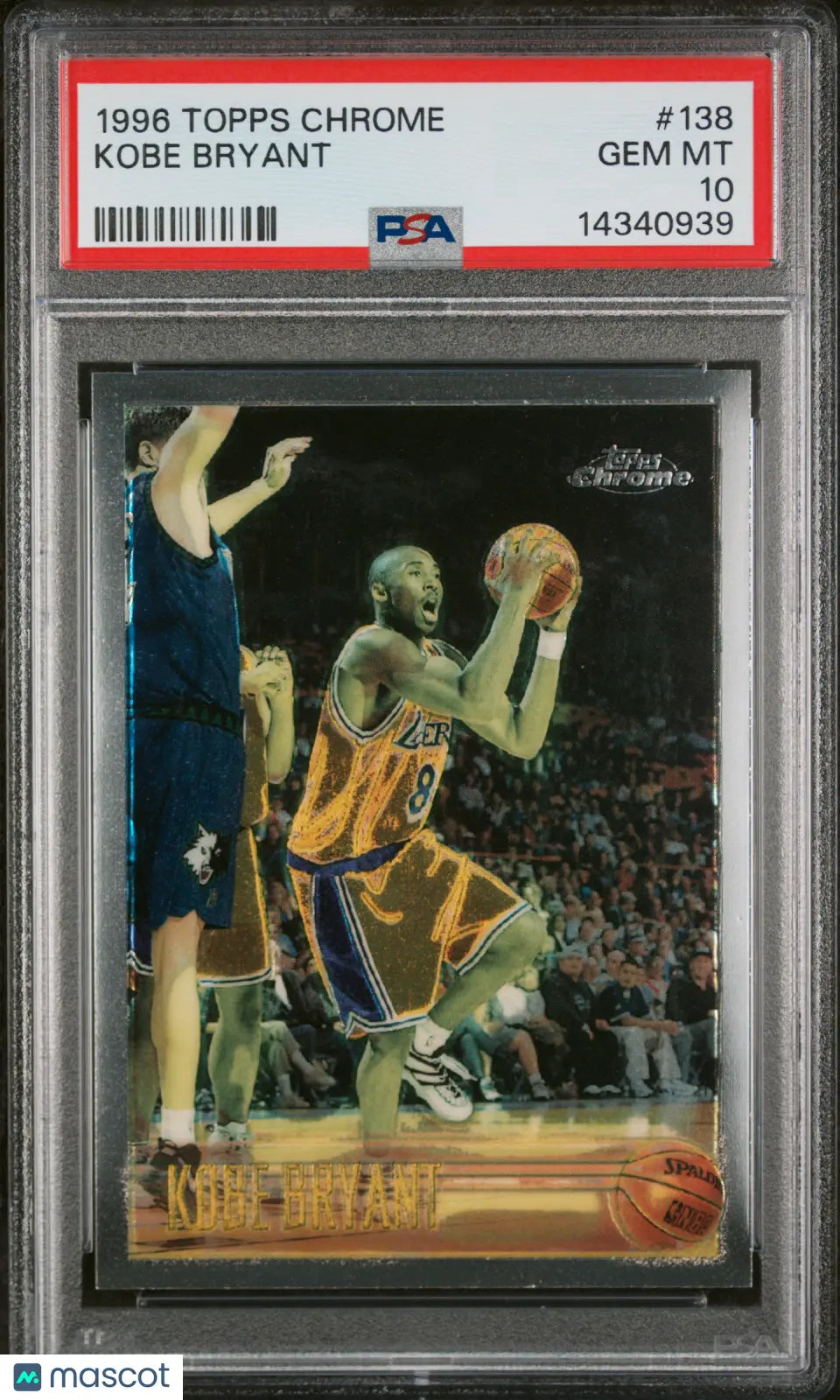 1996 Topps Chrome Basketball Kobe Bryant RC Rookie #138 PSA 10 