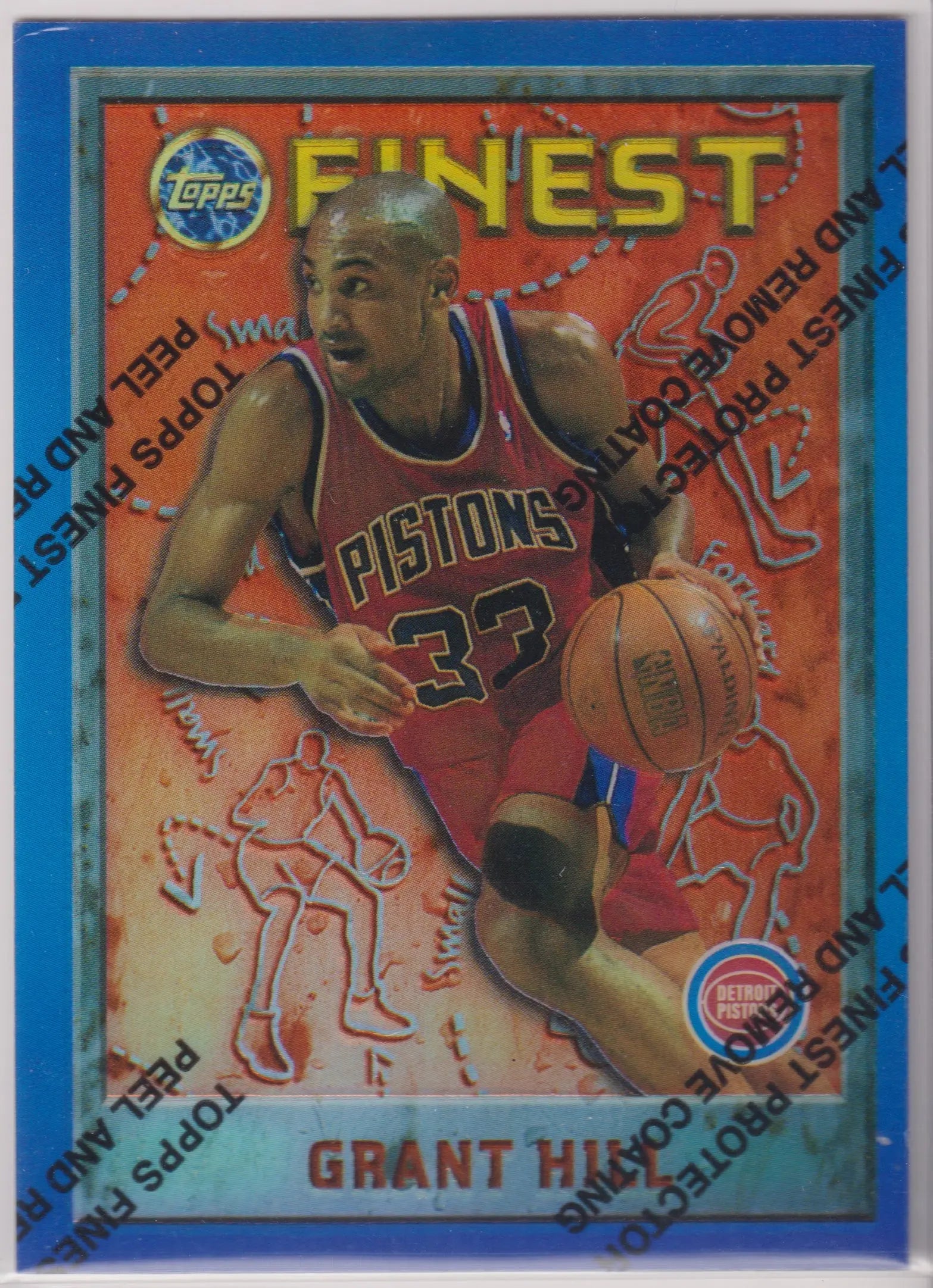 1996 Topps Finest Grant Hill Blue Refractor 