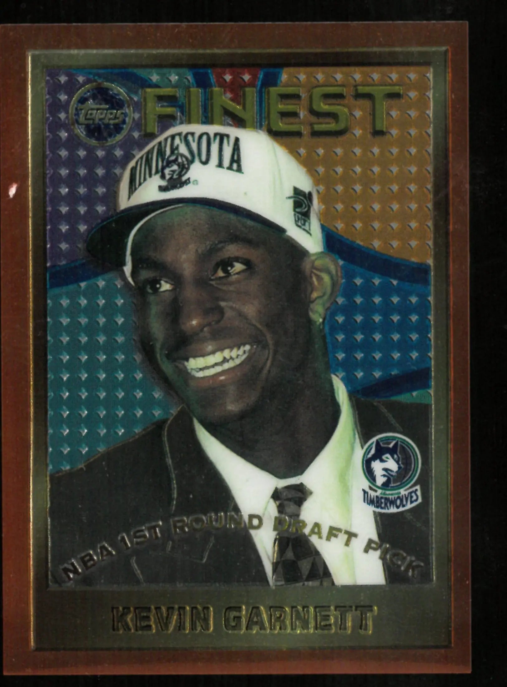 1996 Topps Finest Kevin Garnett Rookie Orange Refractor 