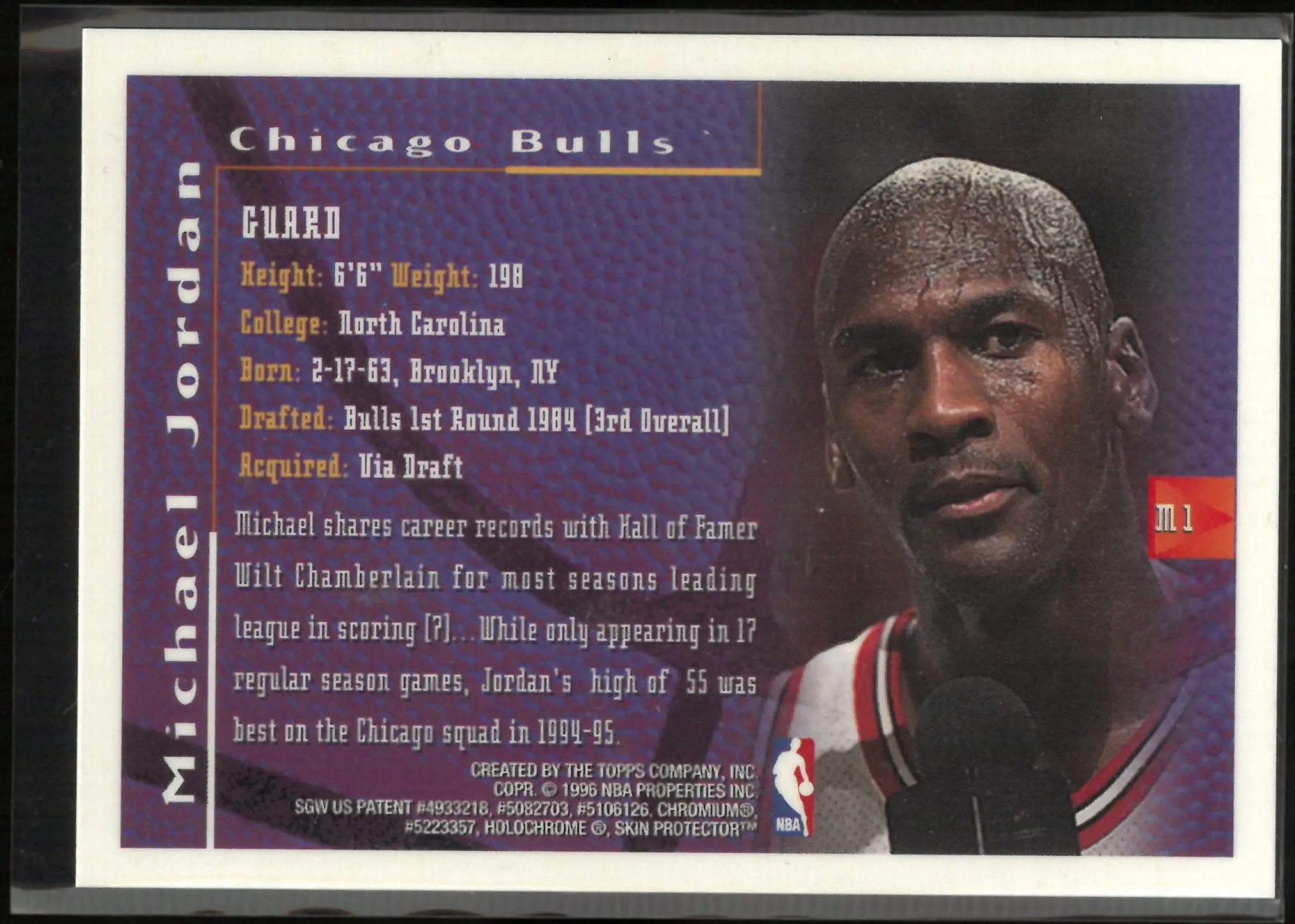 1996 Topps Finest Michael Jordan Orange 
