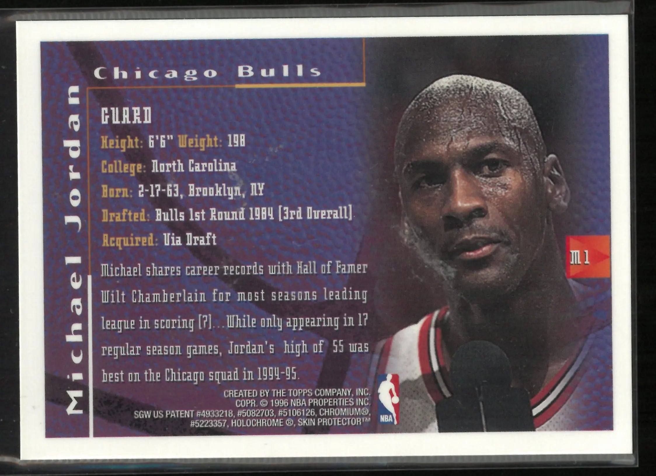 1996 Topps Finest Michael Jordan Orange 