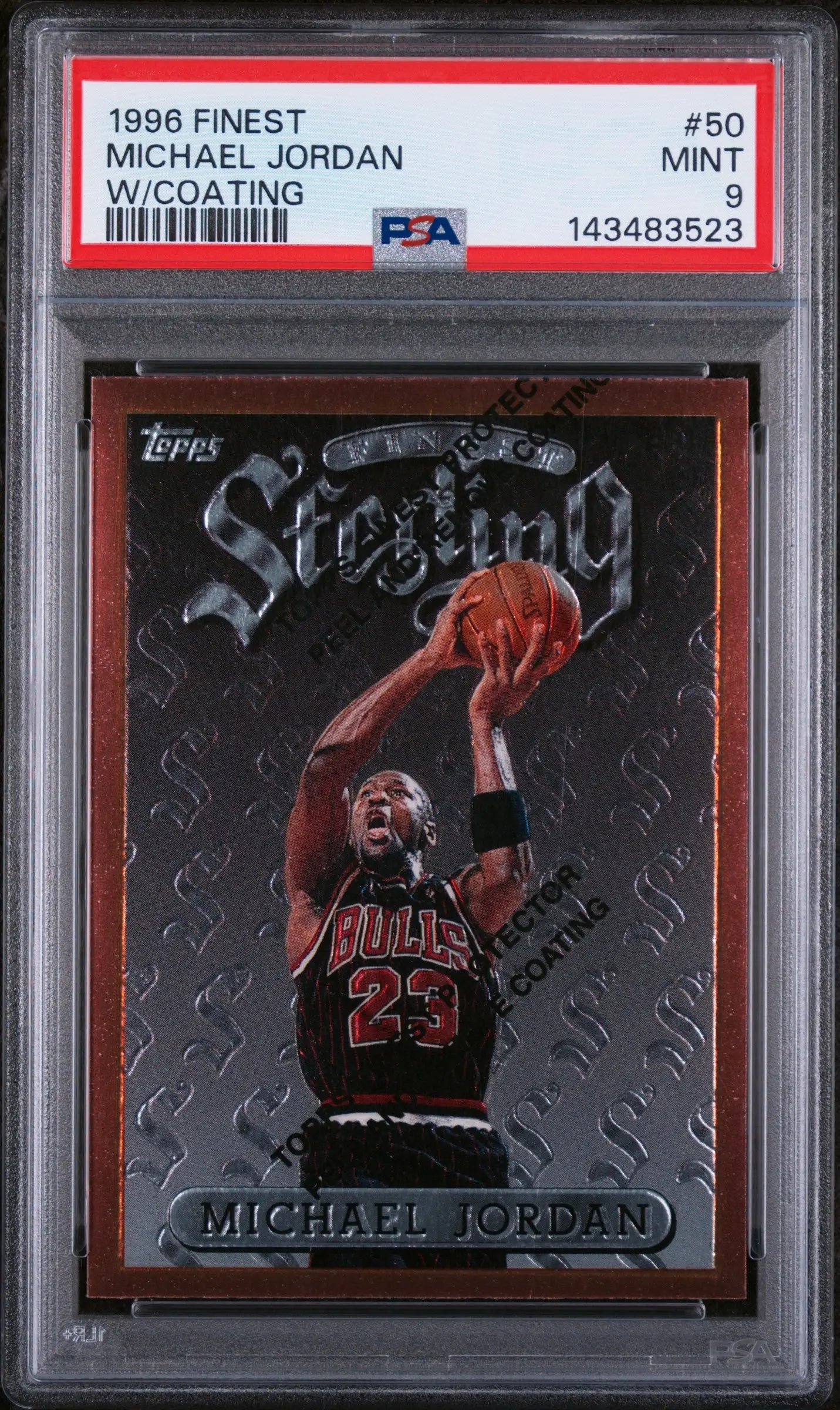 1996 Topps Finest Michael Jordan With Coating PSA 9 