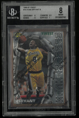 1996 Topps Finest Rookie Kobe Bryant RC BGS 8 