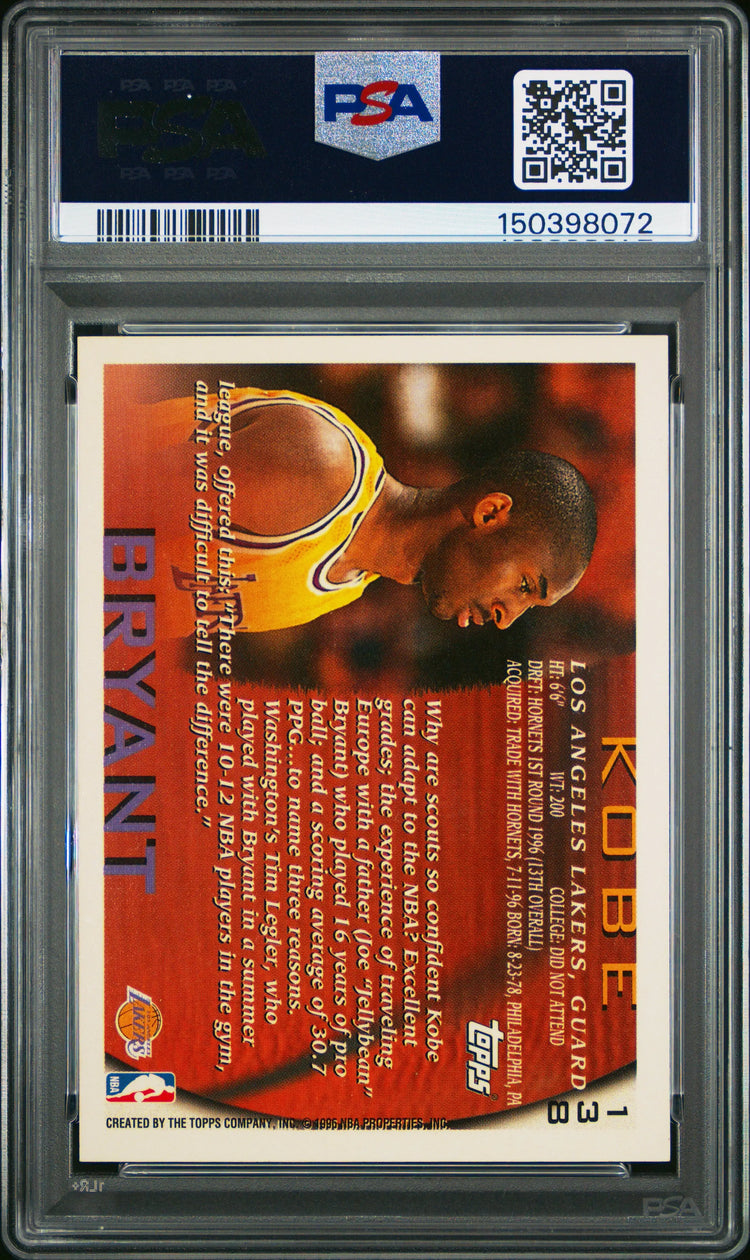 1996 Topps Kobe Bryant PSA 9 
