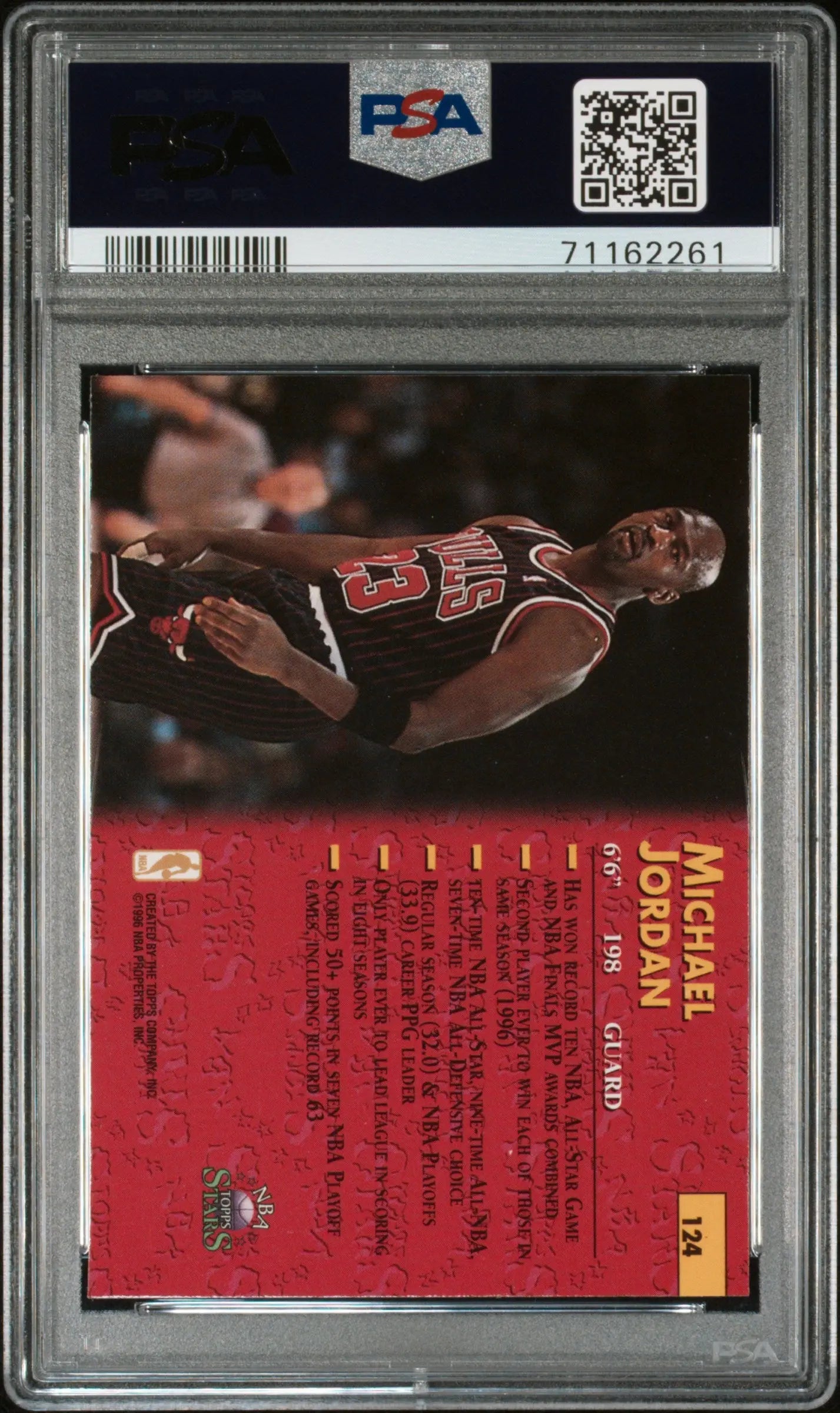 1996 Topps NBA Stars Michael Jordan #124 PSA 10 