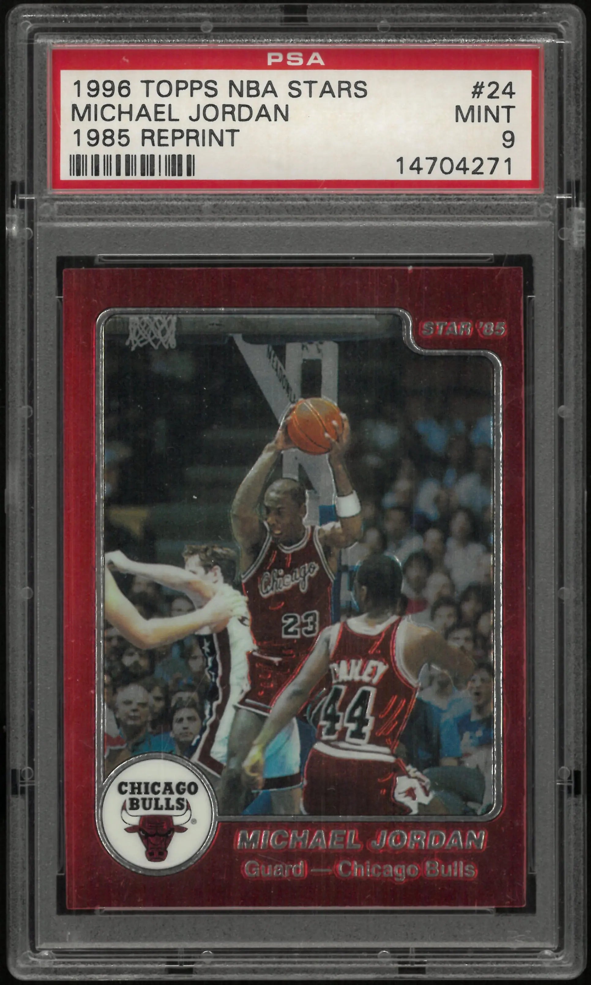 1996 Topps NBA Stars REPRINT Rookie Michael Jordan #24 1985 PSA 9 