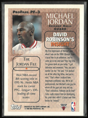 1996 Topps Pro Files Michael Jordan 