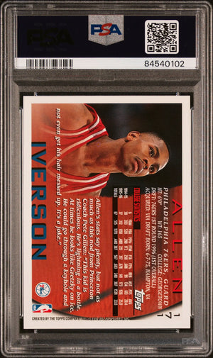 1996 Topps Rookie Allen Iverson RC PSA 10 