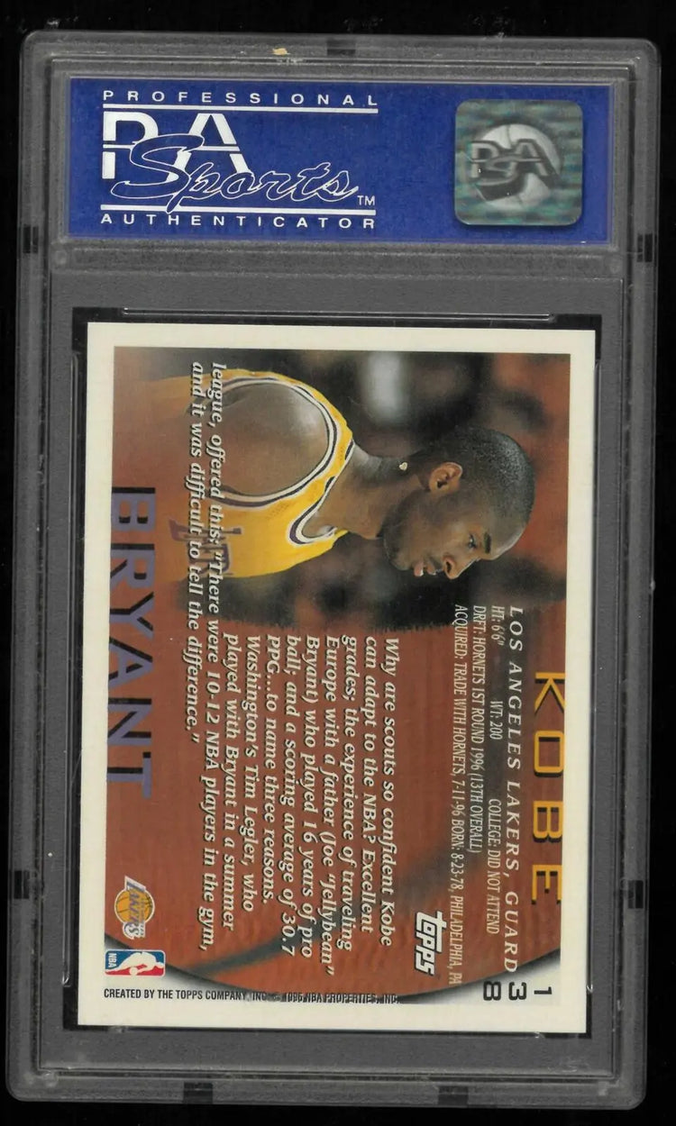 1996 Topps Rookie Kobe Bryant RC PSA 9 
