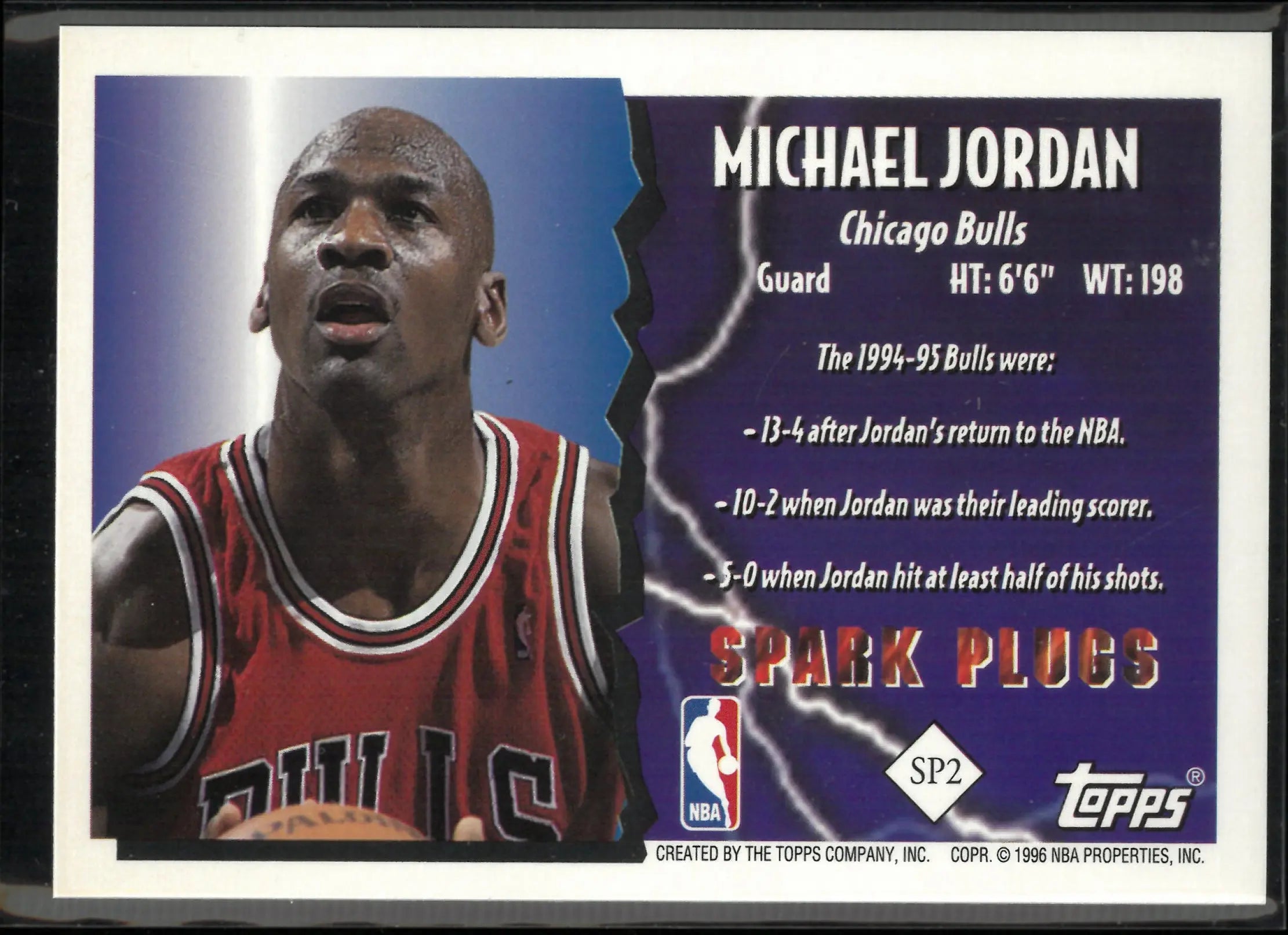 1996 Topps Spark Plugs Michael Jordan 