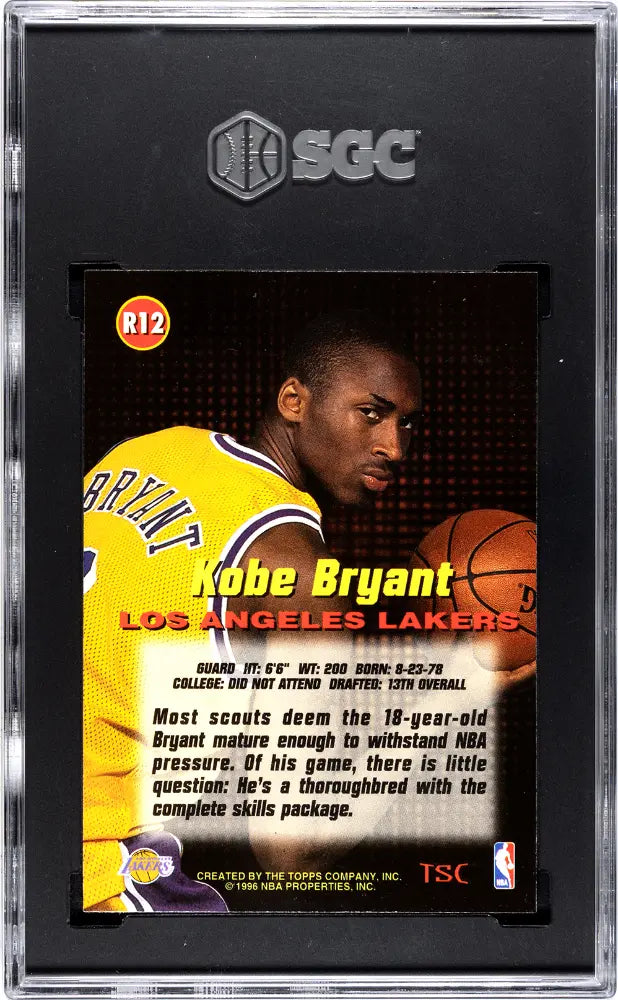 1996 Topps Stadium Club Rookies Kobe Bryant RC SGC 9 